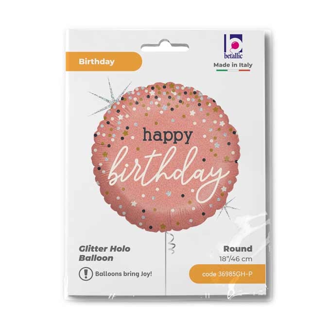 Folieballong Happy Birthday Rosé Guld 46cm