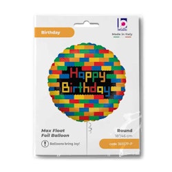 Folieballong Birthday Blocks 46cm