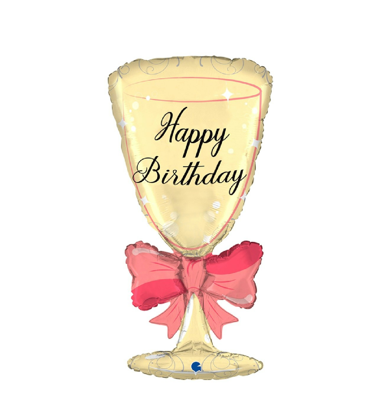 Folieballong Vinglas Happy Birthday 74cm