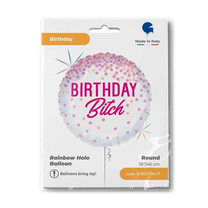 Folieballong Happy Birthday Bitch 46cm