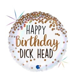 Folieballong Happy Birthday Dick Head 46cm