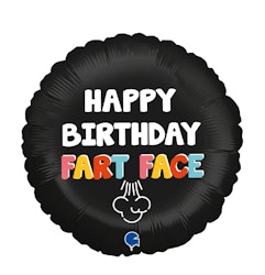 Folieballong Happy Birthday Fart Face 46cm