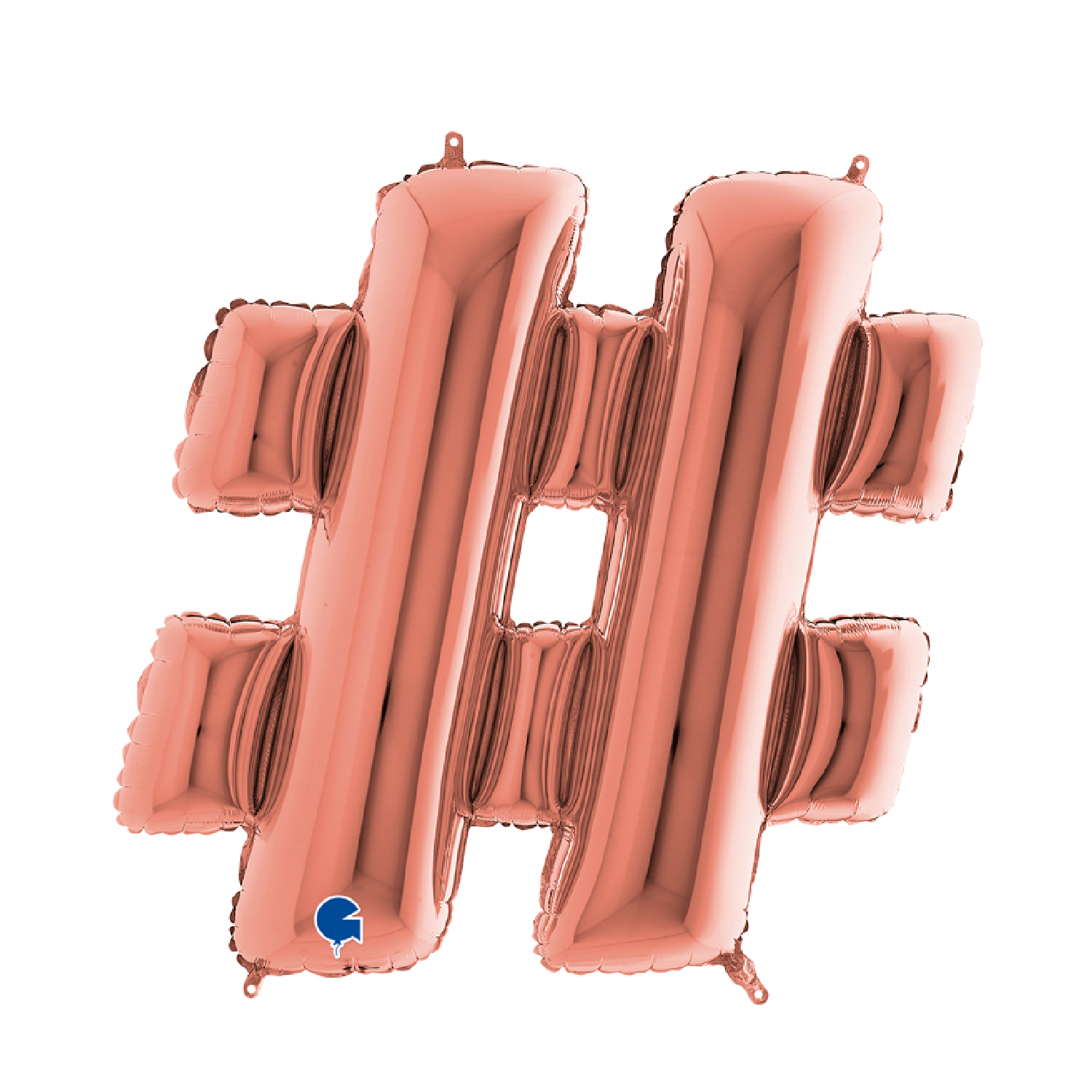 Teckenballong Folie # Hashtag Roséguld 100cm