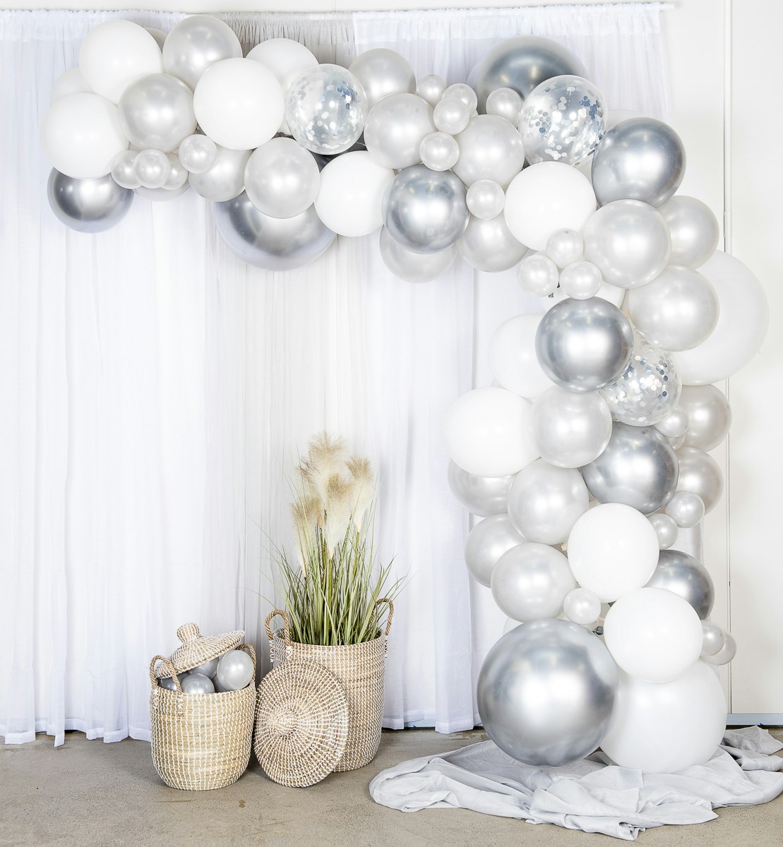 Ballongbåge Arch Kit Silver Krom