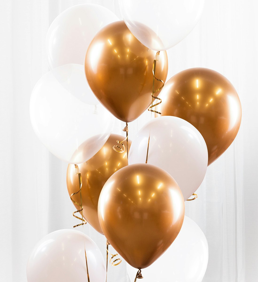 Ballongbukett Guld Krom