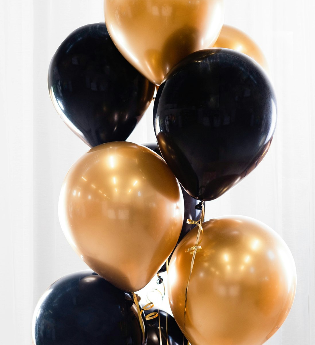 Ballongbukett Svart och Guld