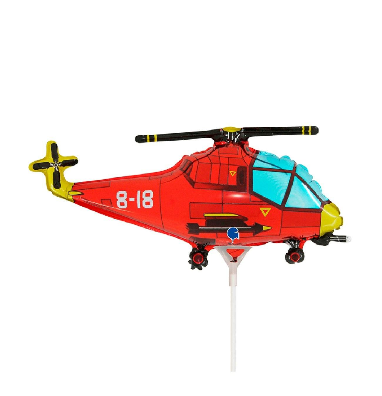 Folieballong Helikopter Röd 30cm
