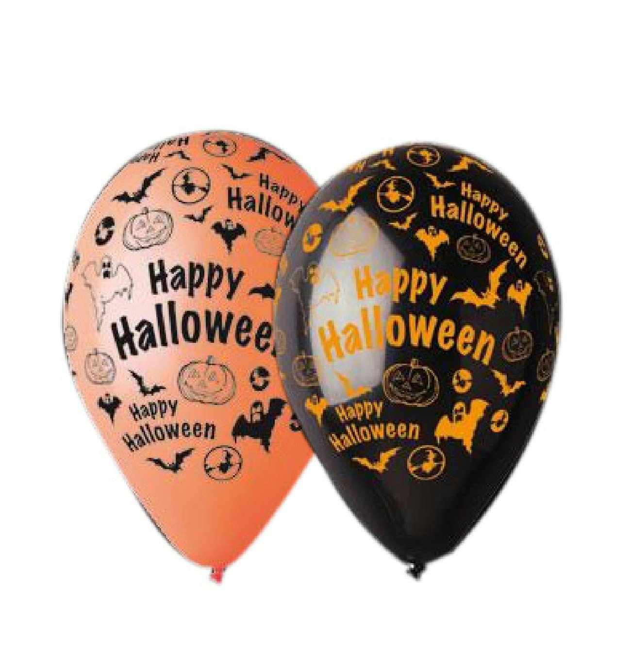 Latexballonger Happy Halloween Svart och Orange 30cm