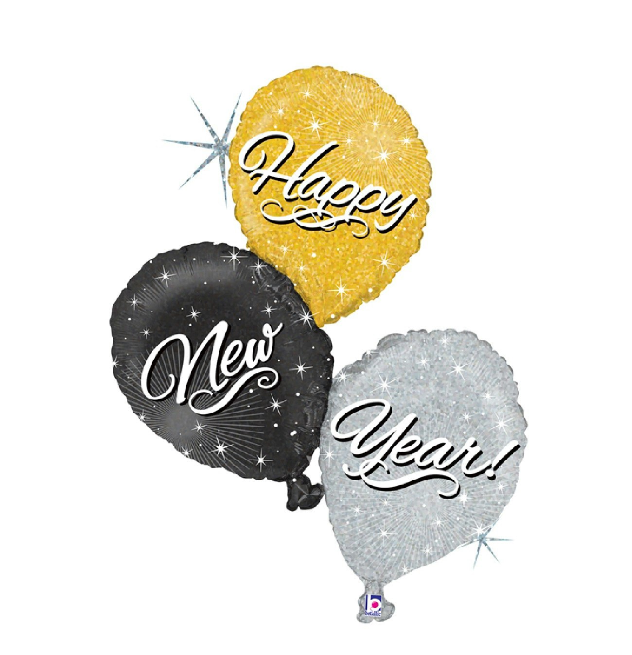 Folieballong Trio Happy New Year 81cm