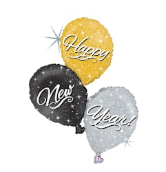 Folieballong Trio Happy New Year 81cm