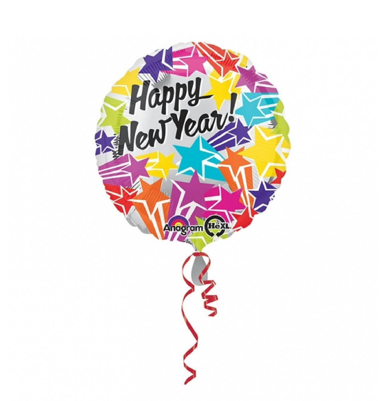 Folieballong Happy New Year Bright Stars 45cm