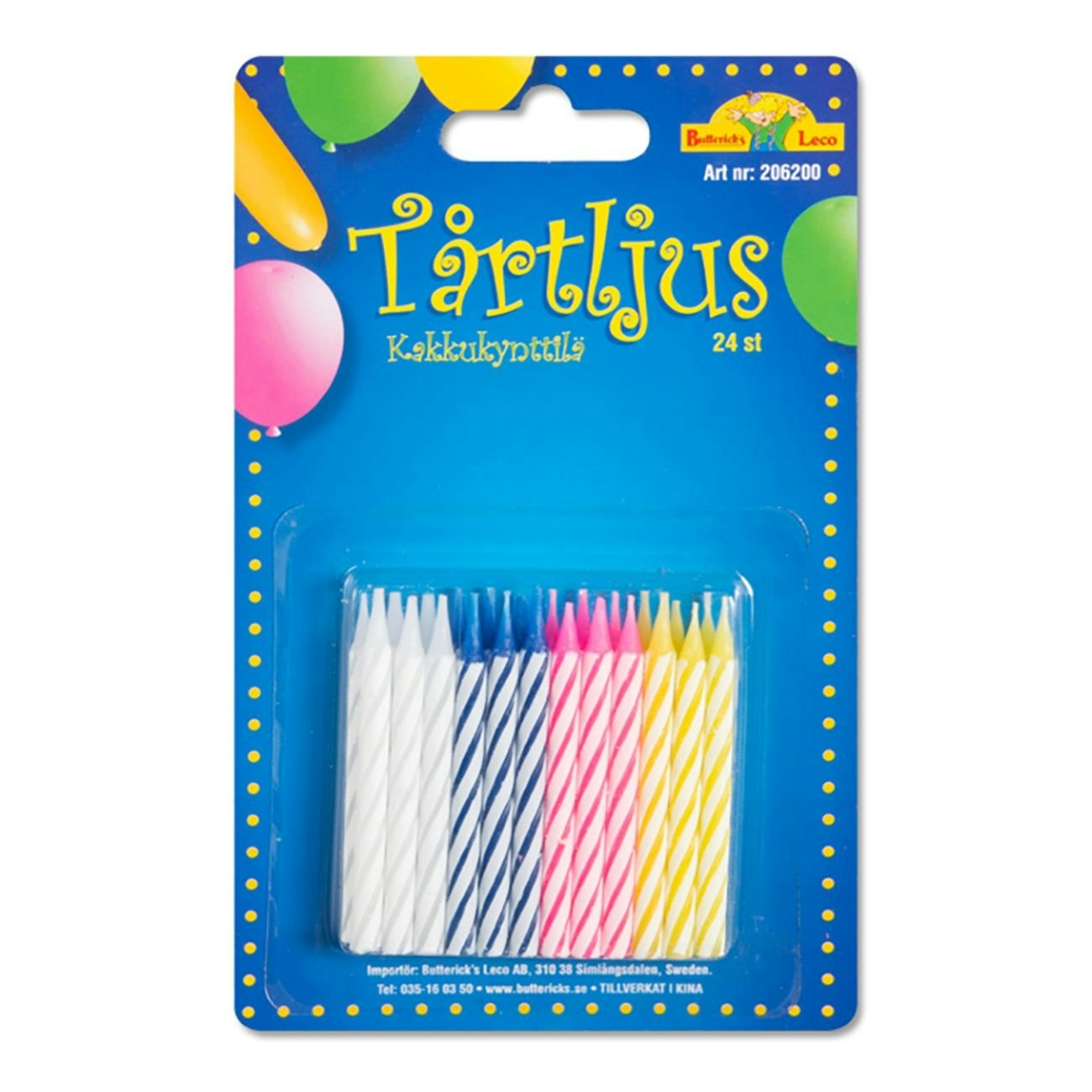 Tårtljus i 4 Färger 24st