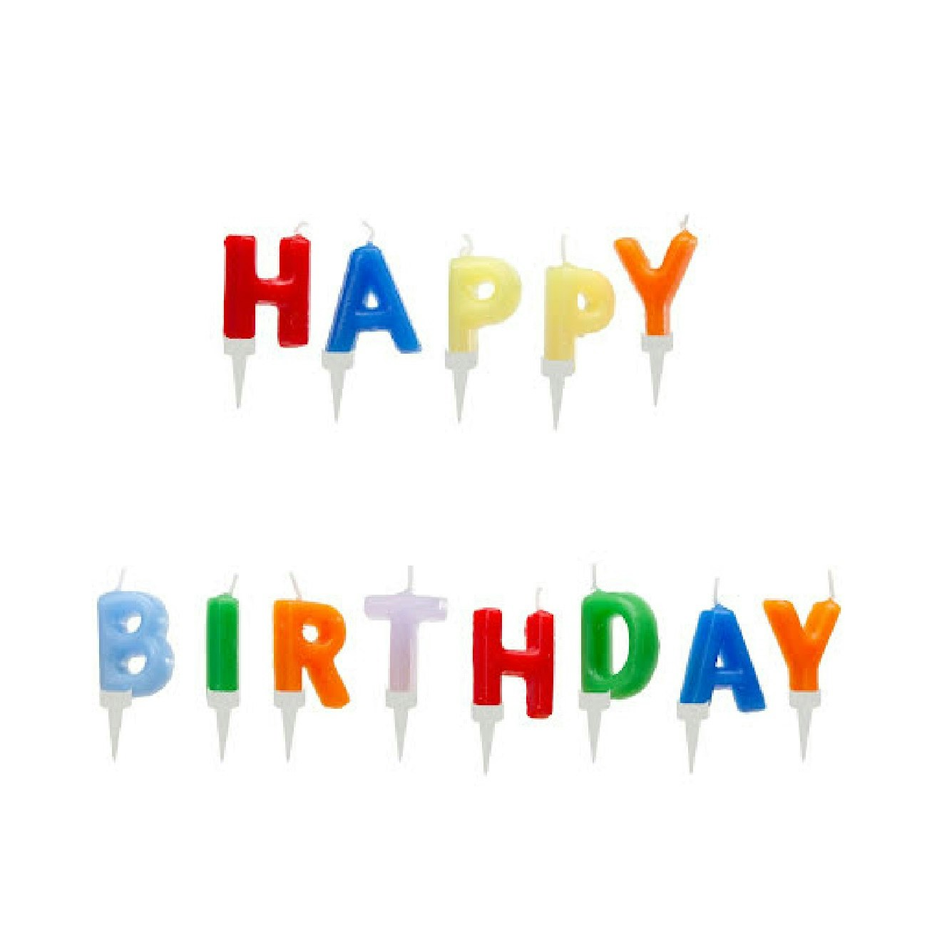 Tårtljus Happy Birthday Flerfärgad