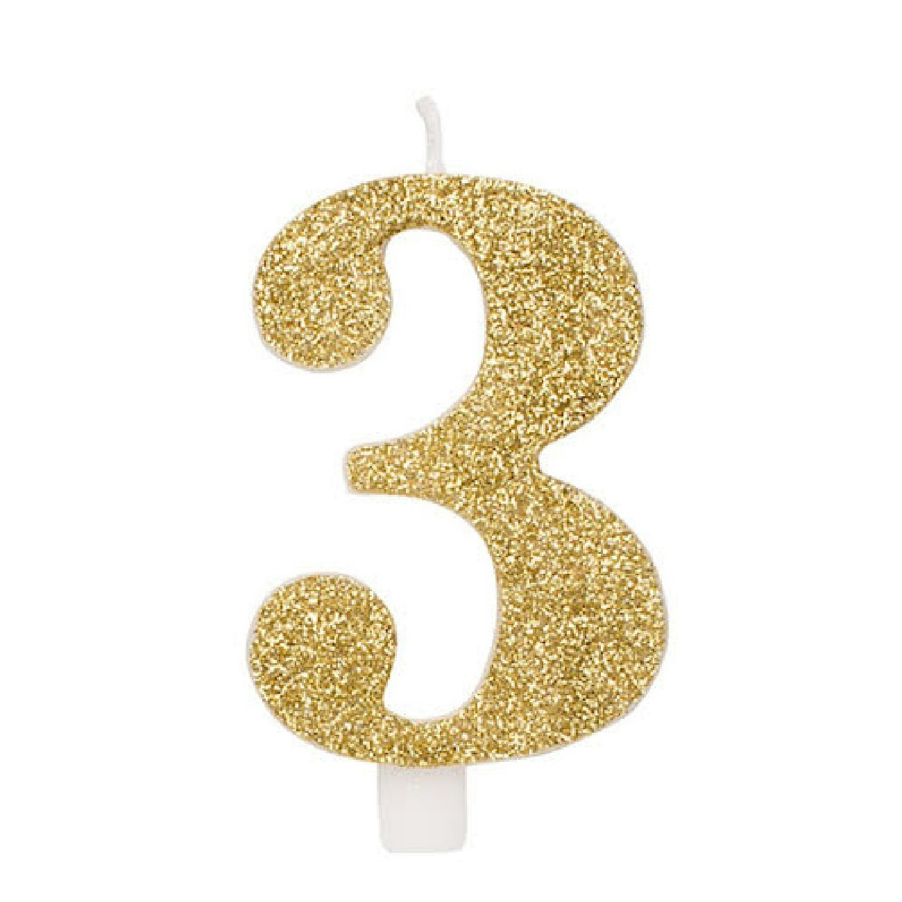 Tårtljus Siffra Guld Glitter