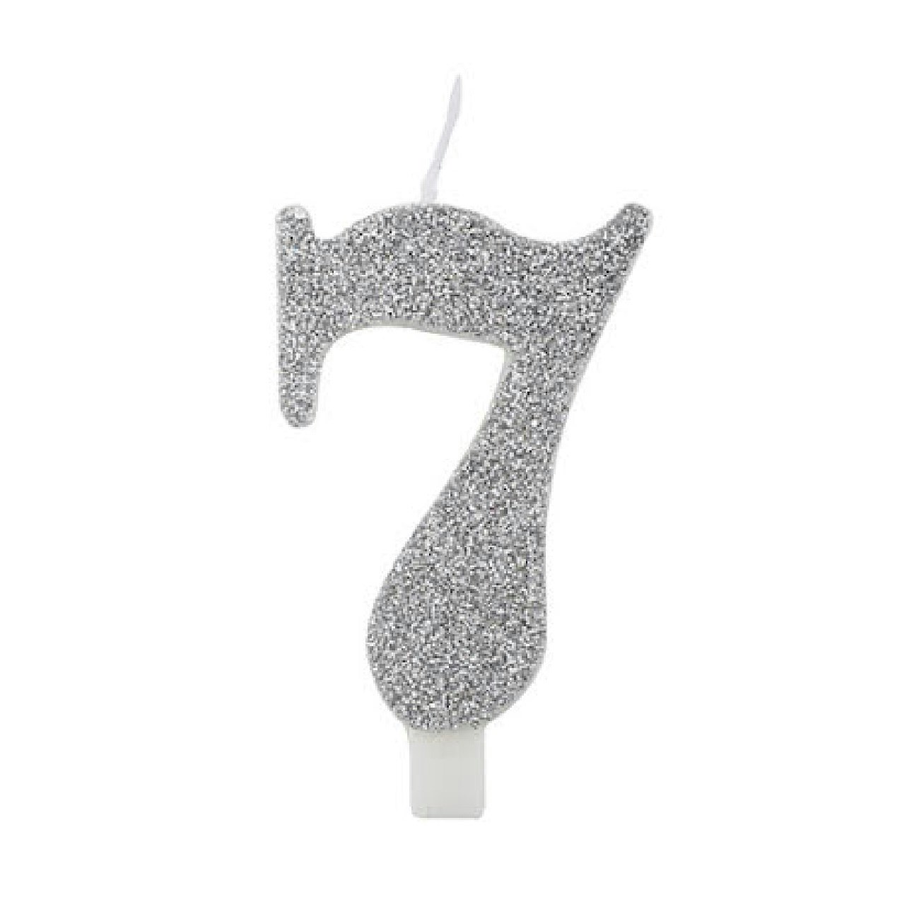 Tårtljus Siffra Silver Glitter