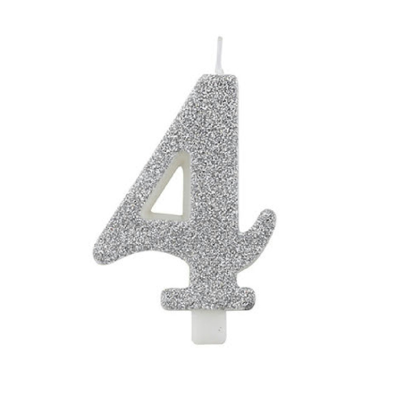 Tårtljus Siffra Silver Glitter