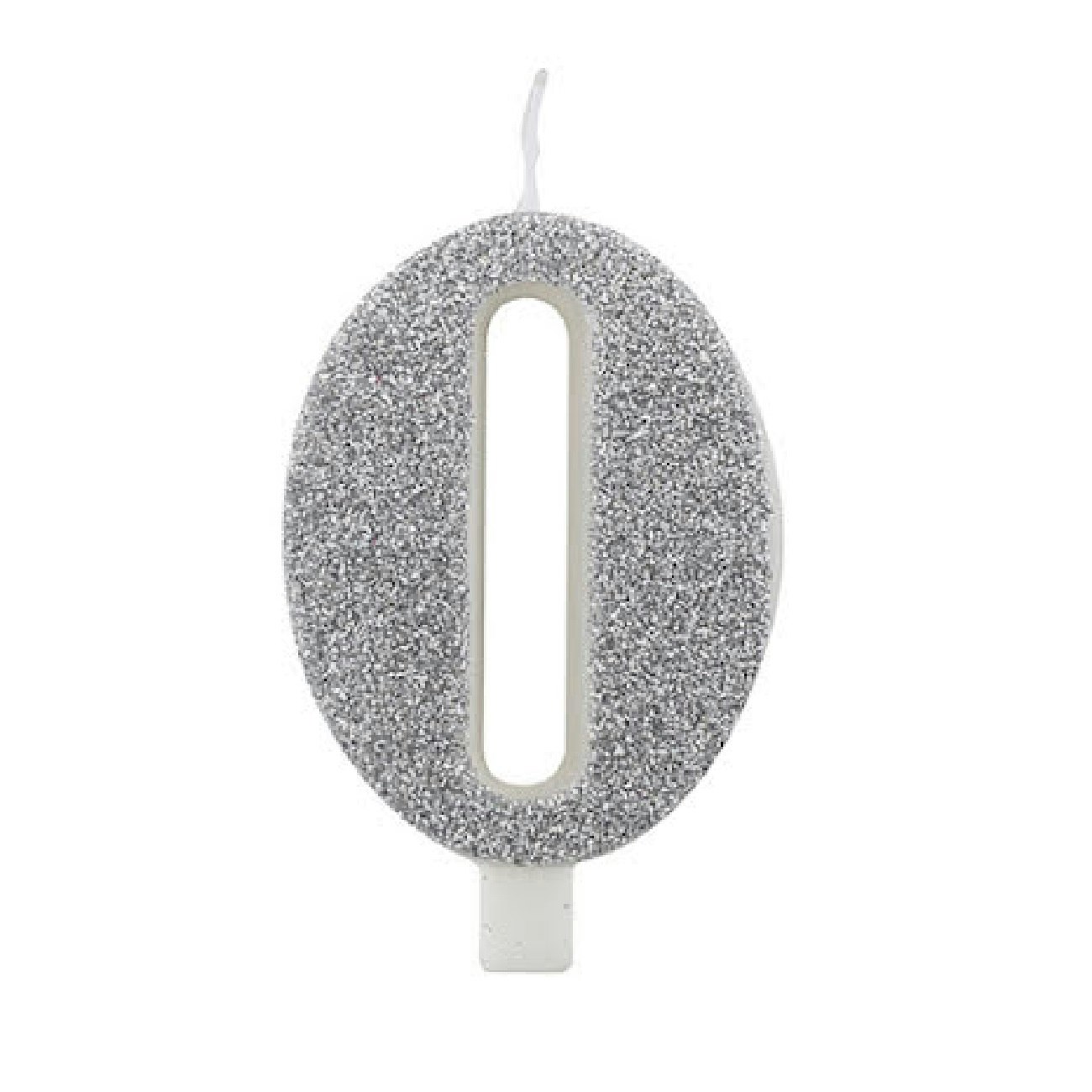 Tårtljus Siffra Silver Glitter