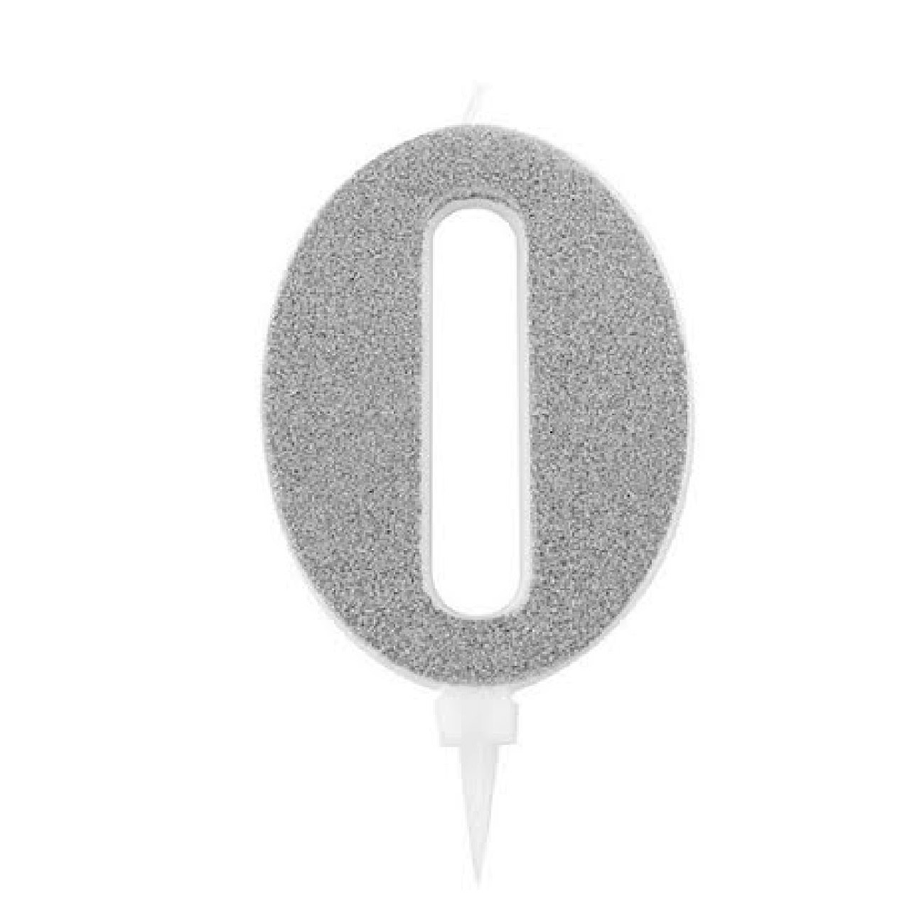 Tårtljus Siffra Silver Glitter