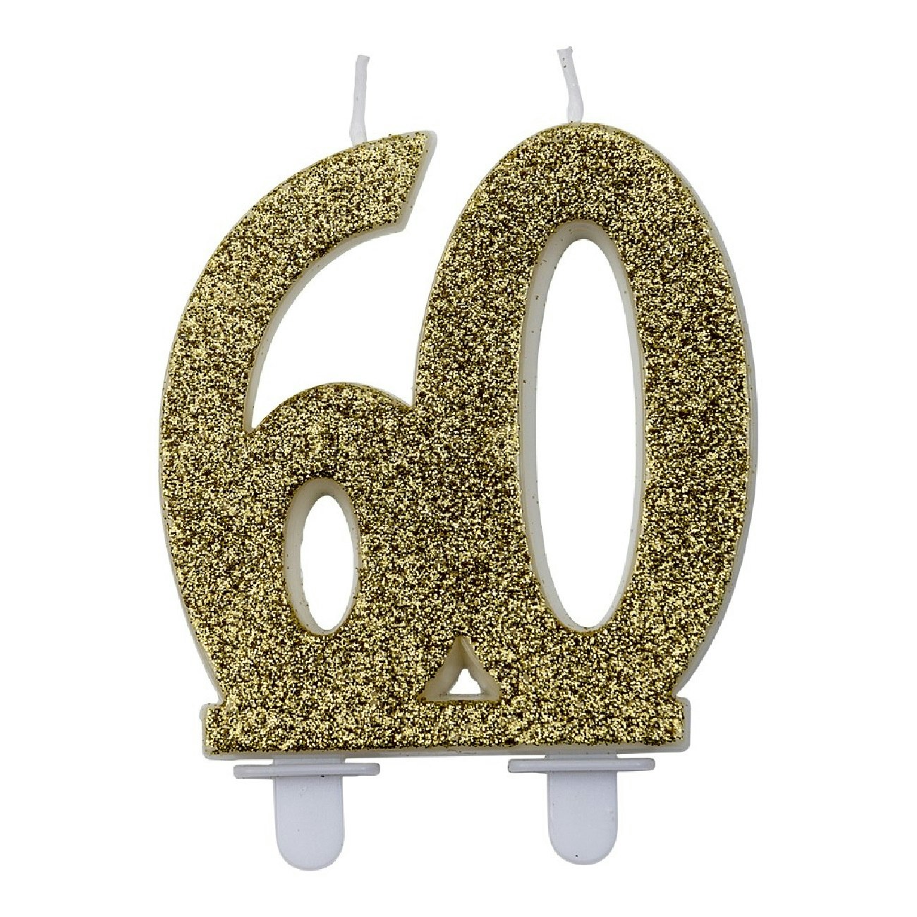 Tårtljus Siffra 60 Guld Glitter