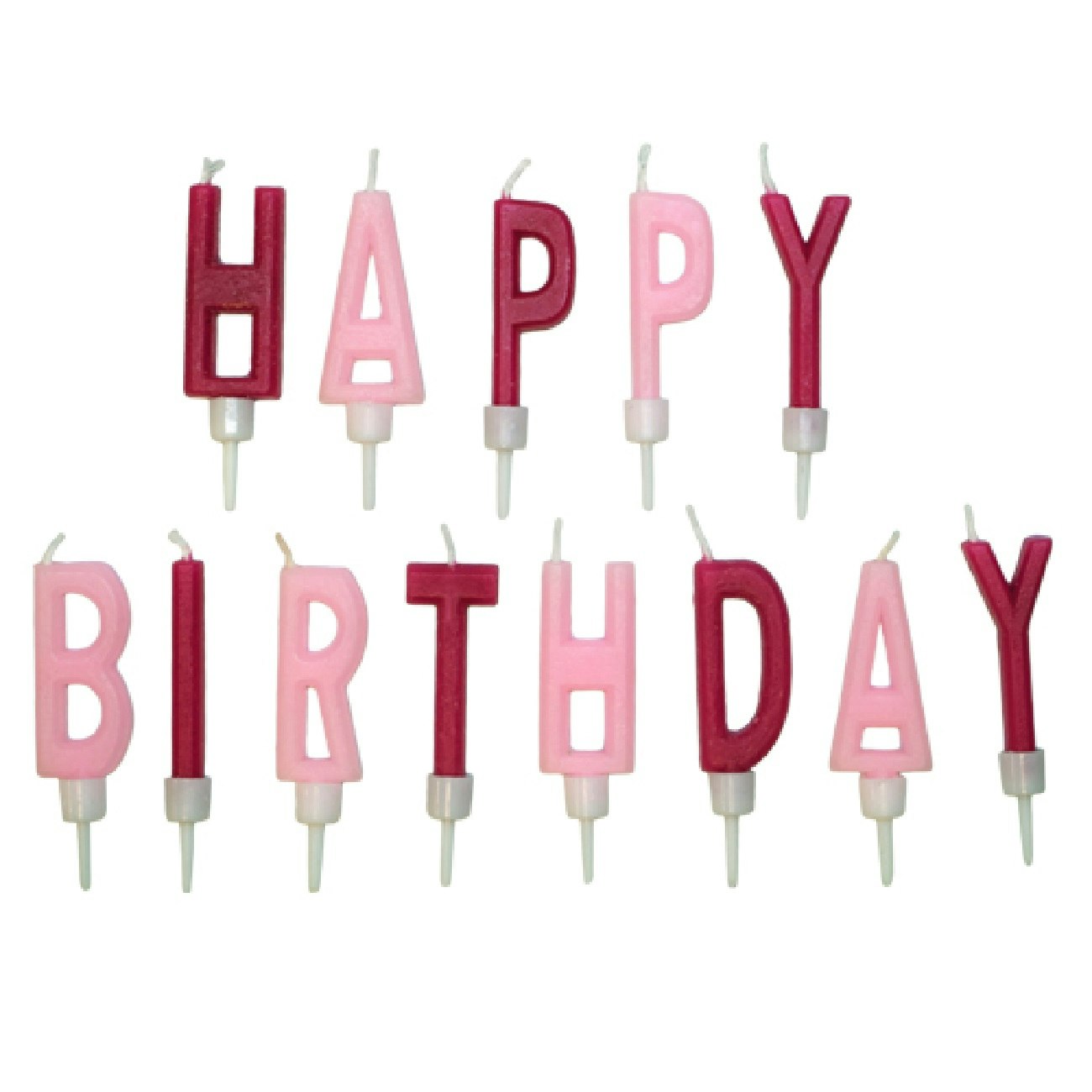 Tårtljus Happy Birthday Rosa