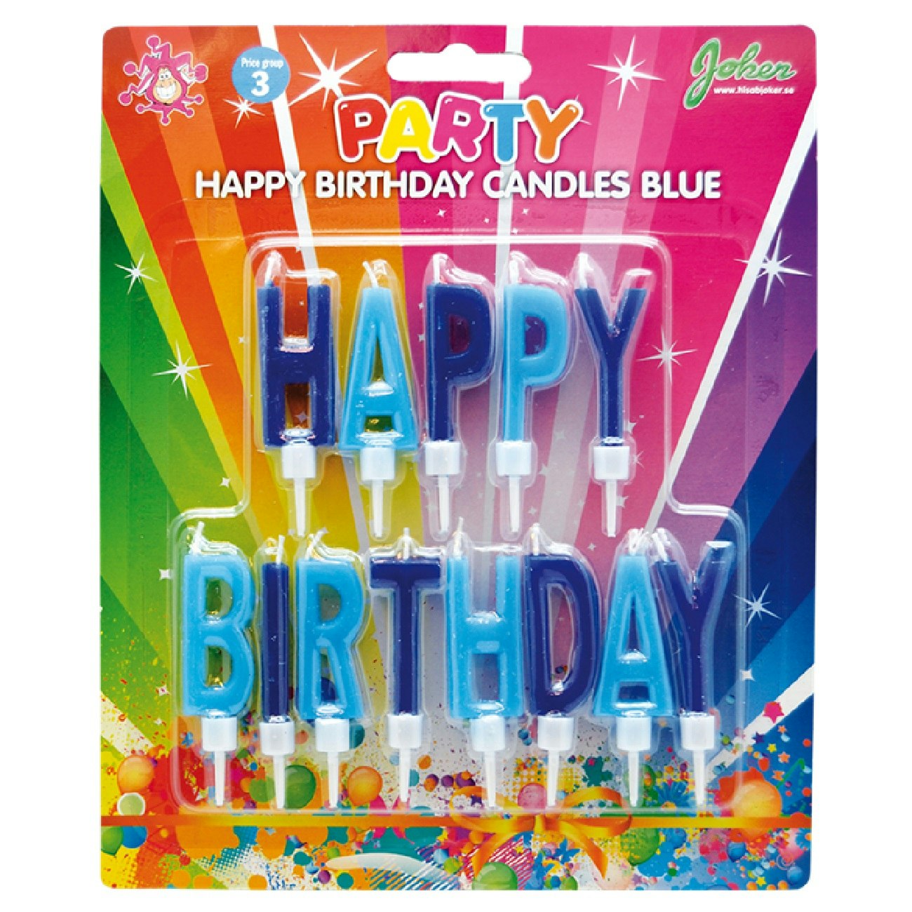 Tårtljus Happy Birthday Blå