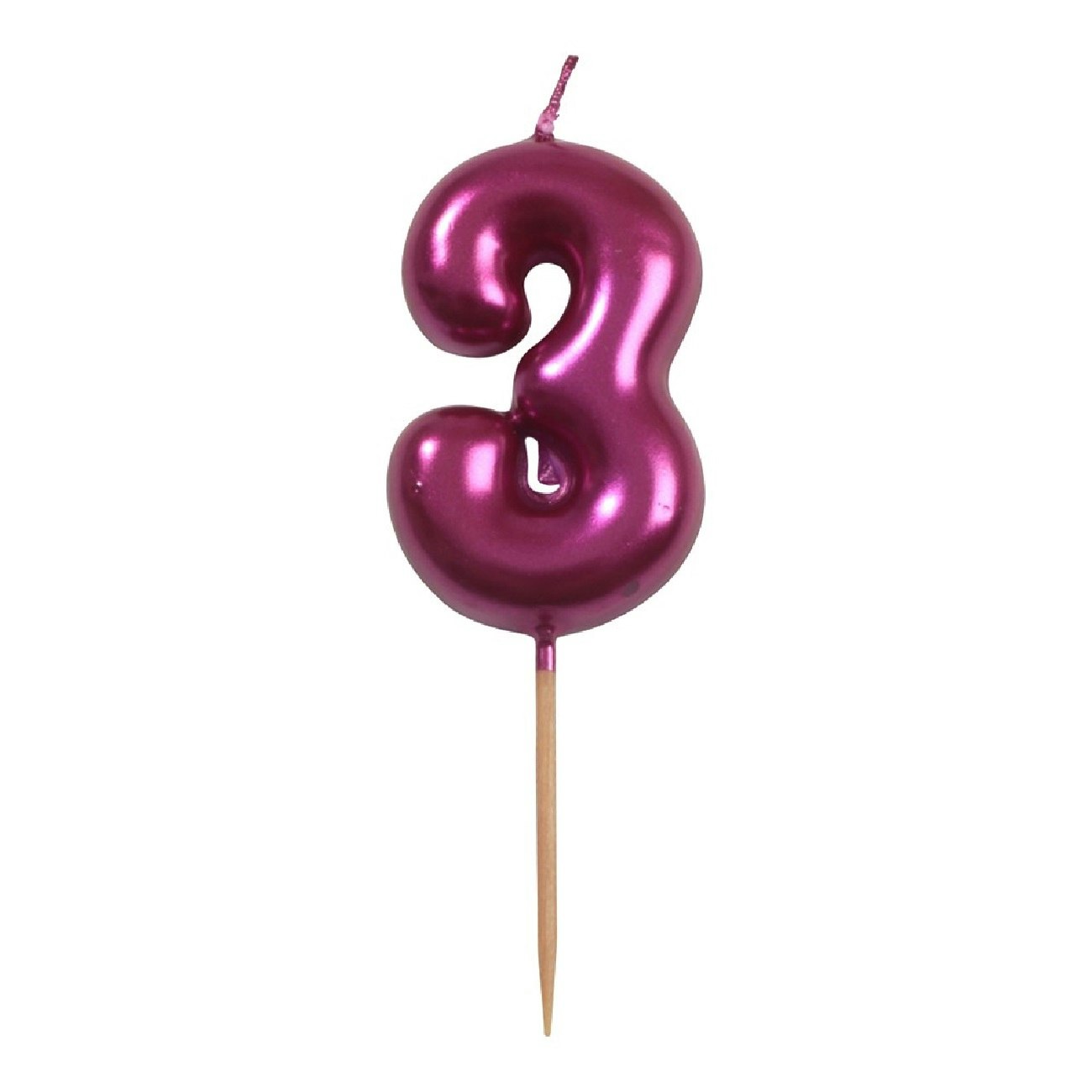 Tårtljus Siffra Rosa Krom
