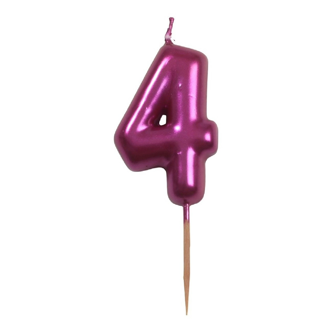 Tårtljus Siffra Rosa Krom