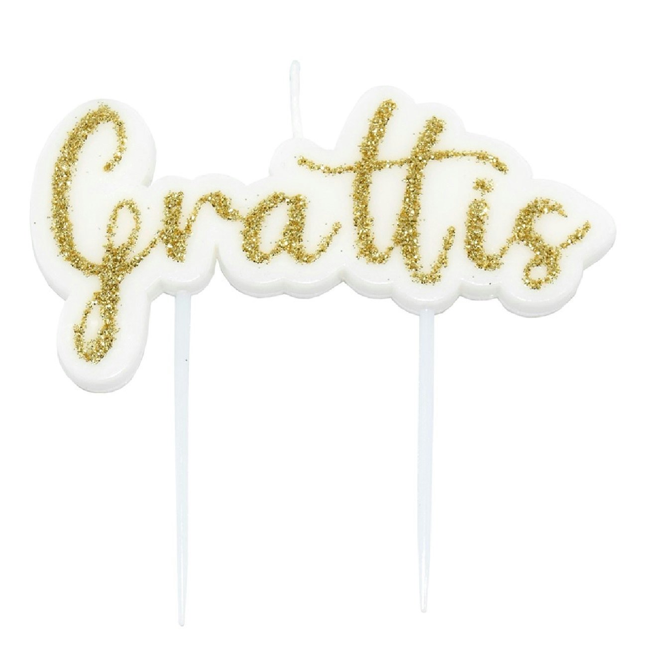 Tårtljus Grattis Guld Glitter