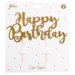 Cake Toppers Happy Birthday Guld