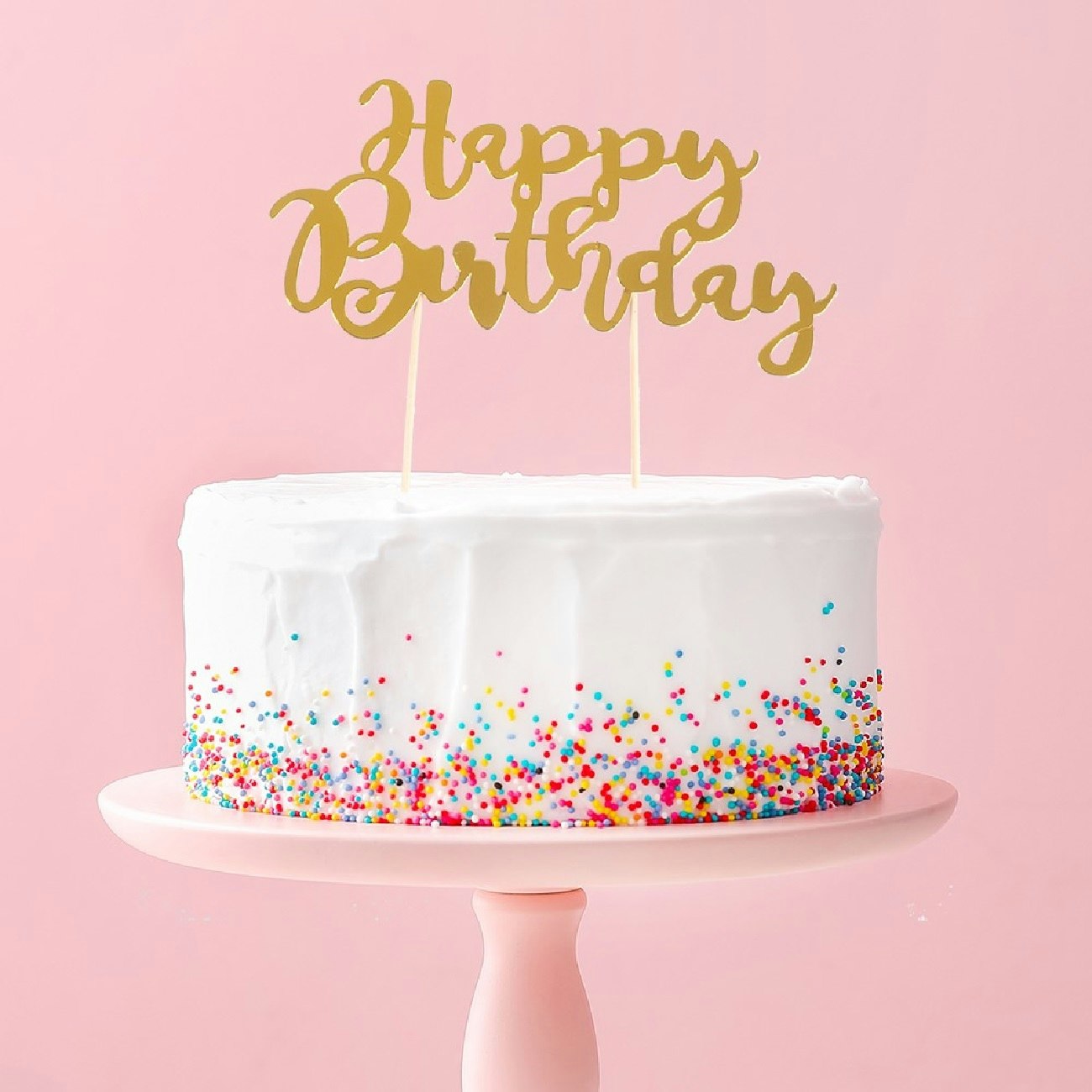 Cake Toppers Happy Birthday Guld