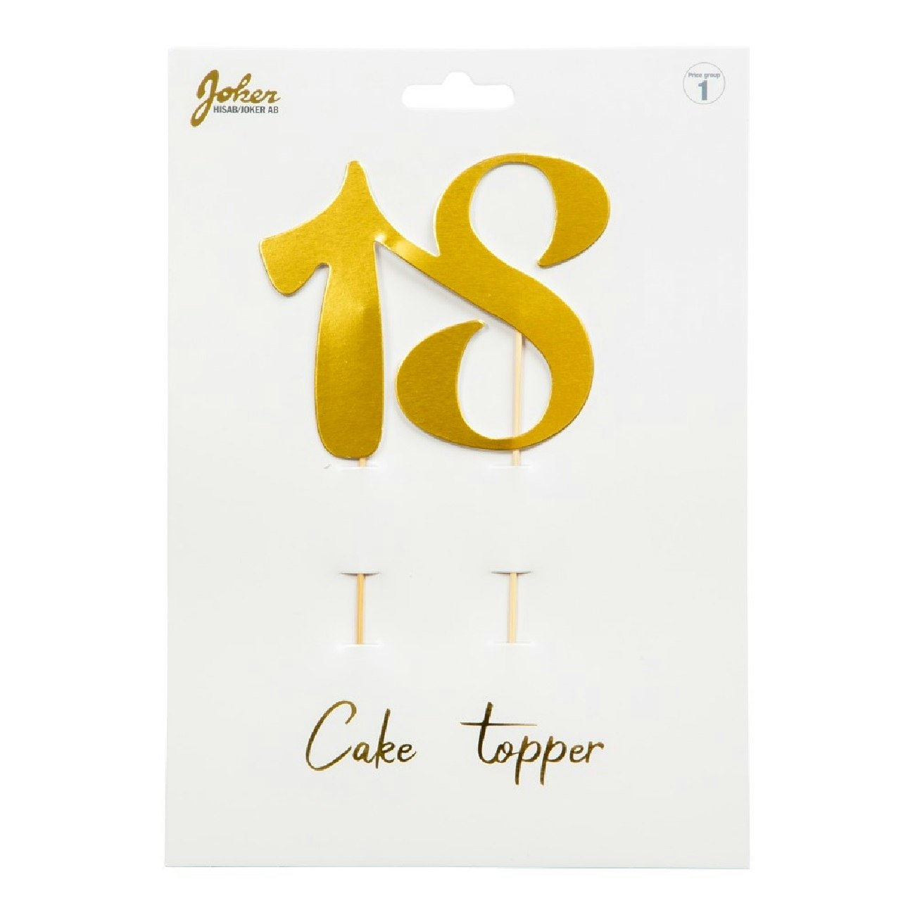 Cake Toppers Nummer # 18 Guld
