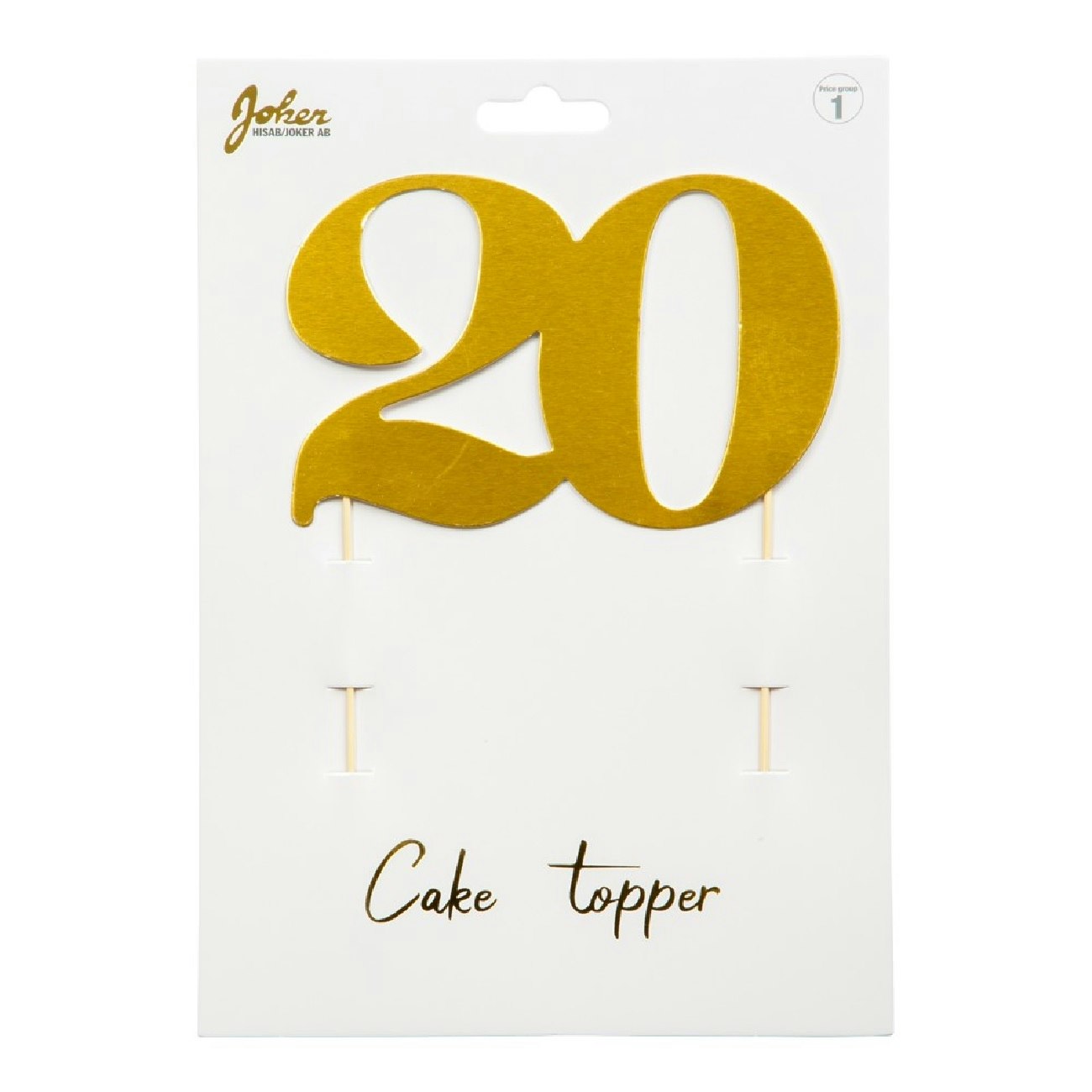 Cake Toppers Nummer # 20 Guld