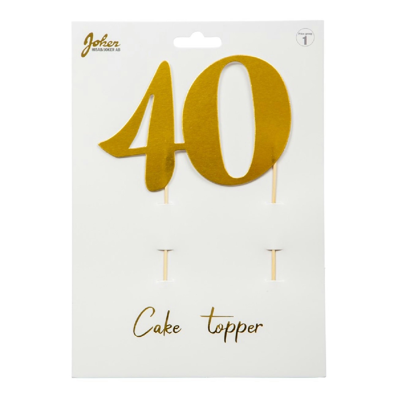 Cake Toppers Nummer # 40 Guld