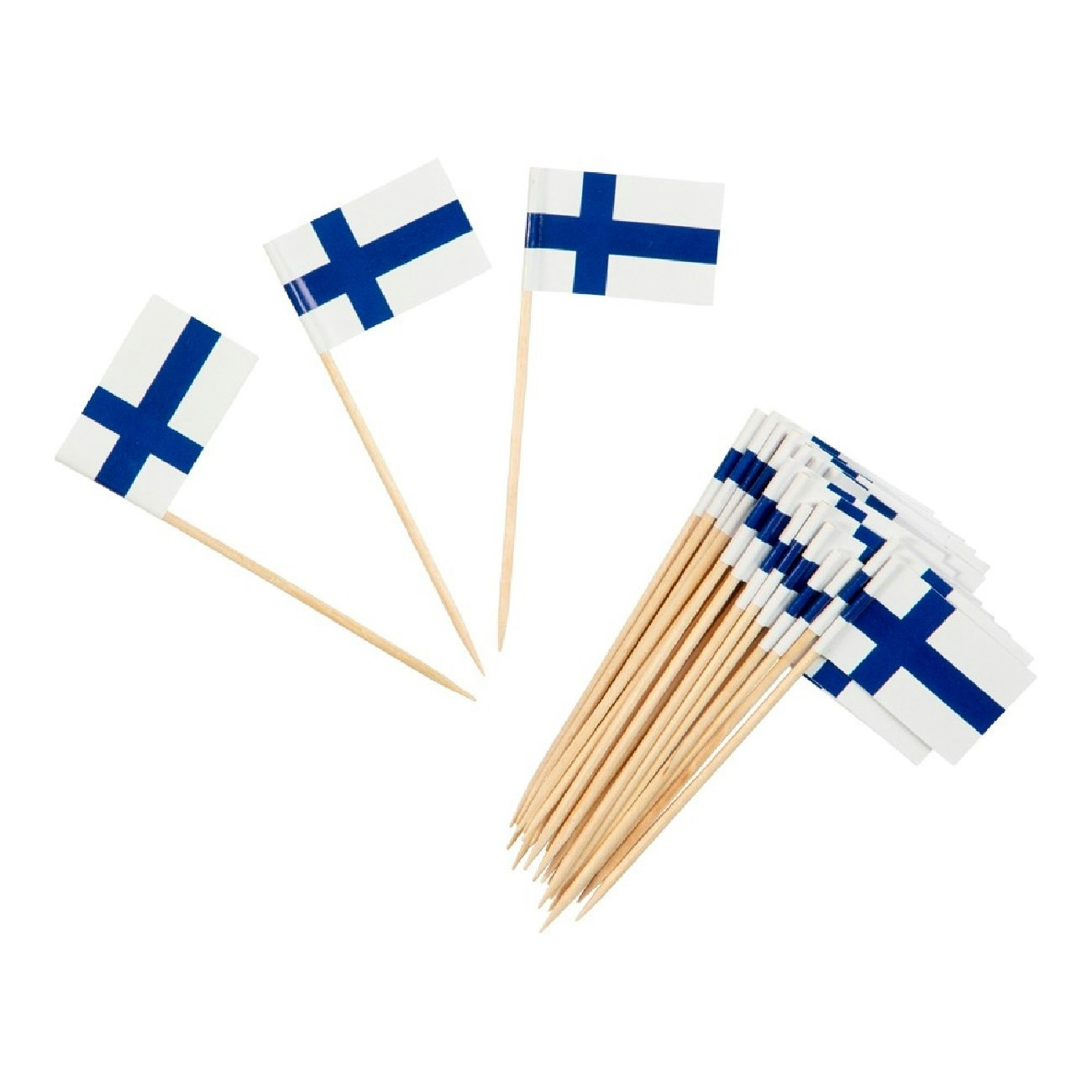 Tårtdekoration Cocktail Flagga Finland 30-pack