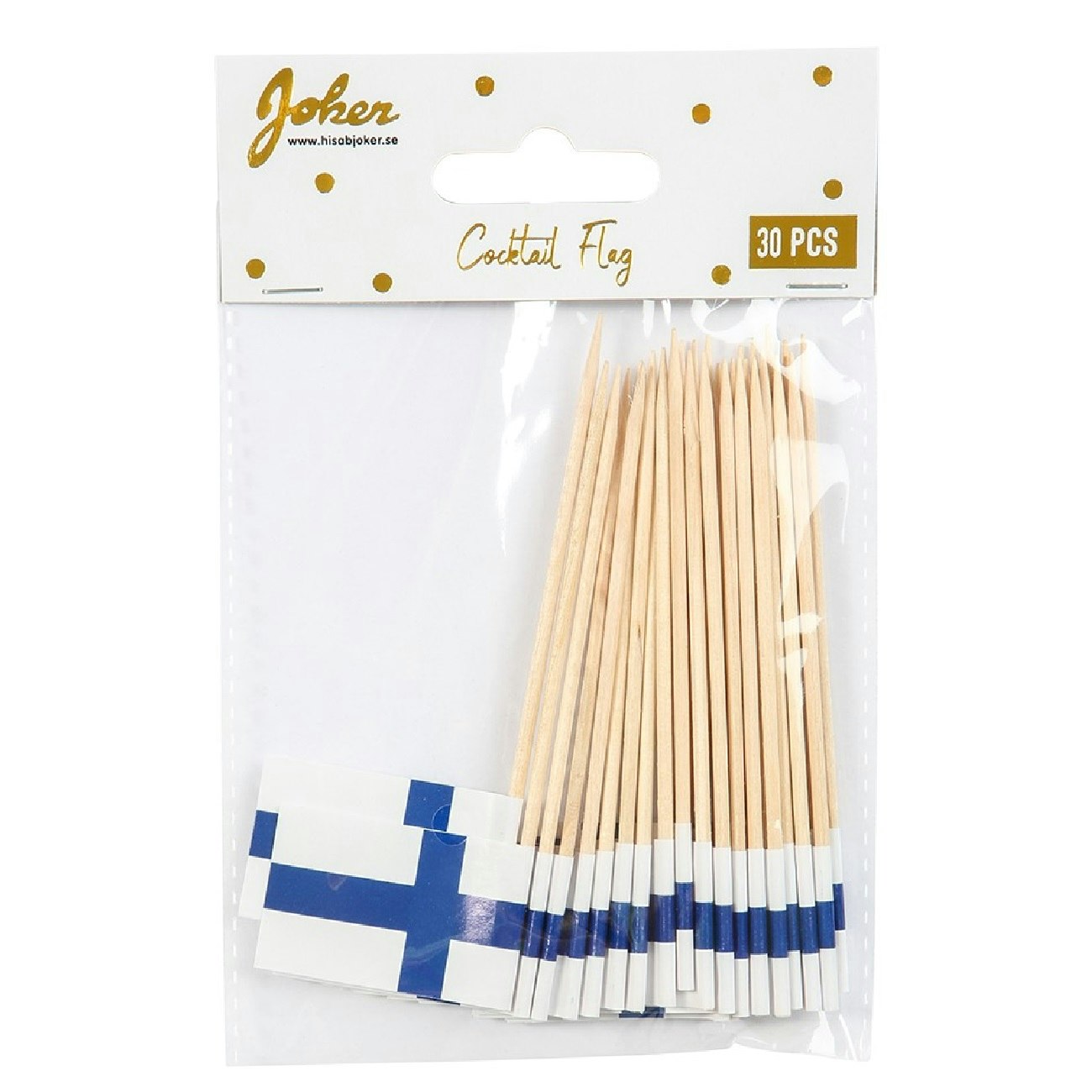 Tårtdekoration Cocktail Flagga Finland 30-pack