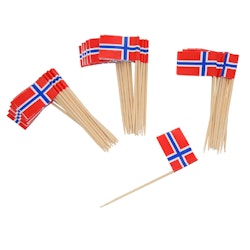 Tårtdekoration Cocktail Flagga Norge 50-pack