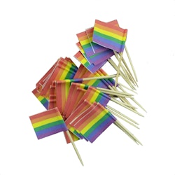 Tårtdekoration Cocktail Flagga Pride Regnbåge 50-pack