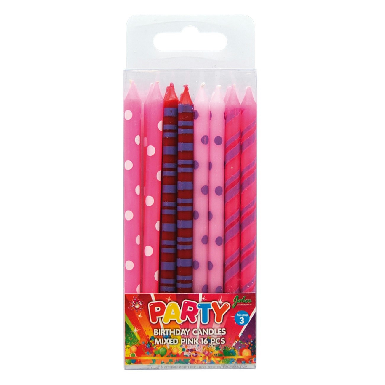 Tårtljus Mix Rosa 16-pack