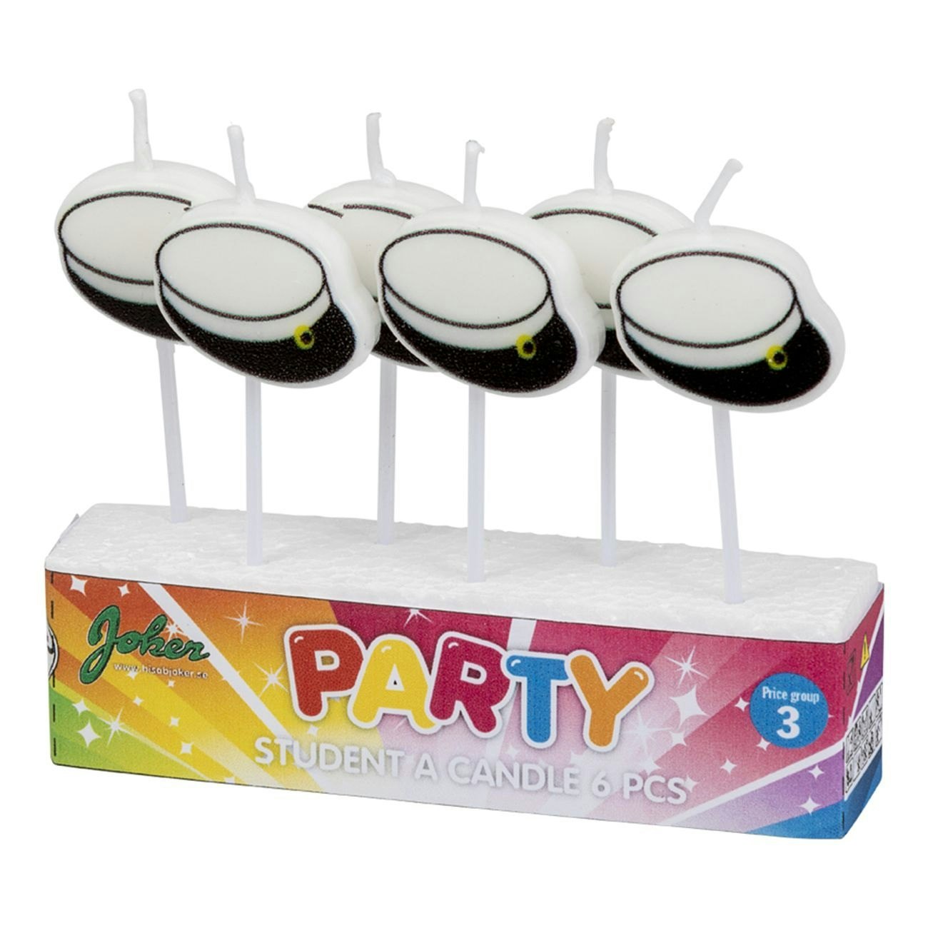 Tårtljus Studentmössor 6-pack