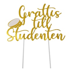 Cake Toppers Grattis Till Studenten Guld