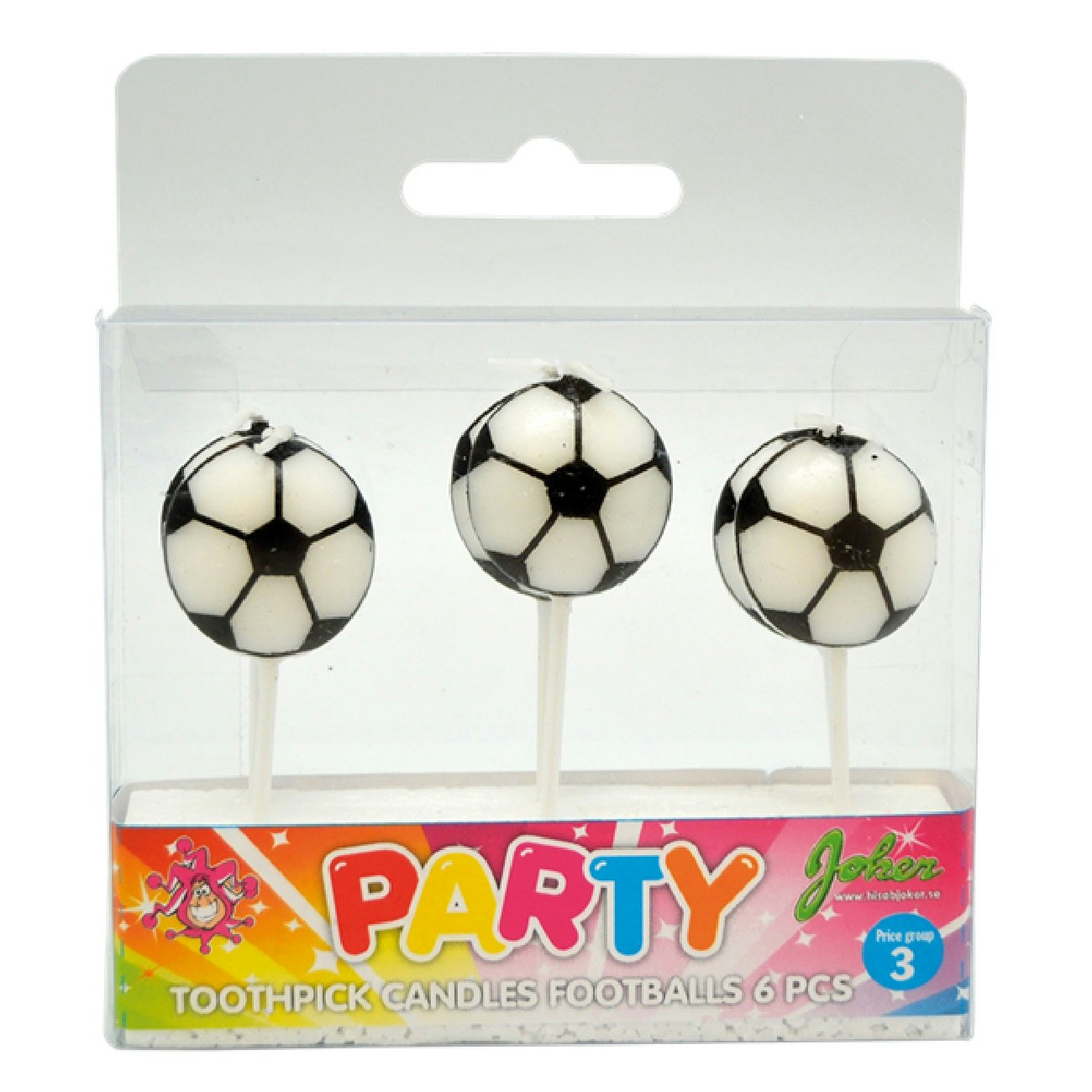 Tårtljus Fotboll 6-pack