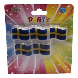 Tårtljus Svenska Flaggan 5-pack