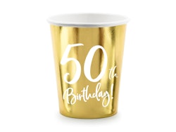 Pappersmuggar 50th Birthday Guld Metallic