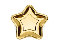 Papperstallrikar Star Guld Metallic 18cm