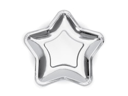 Papperstallrikar Star Silver Metallic 18cm