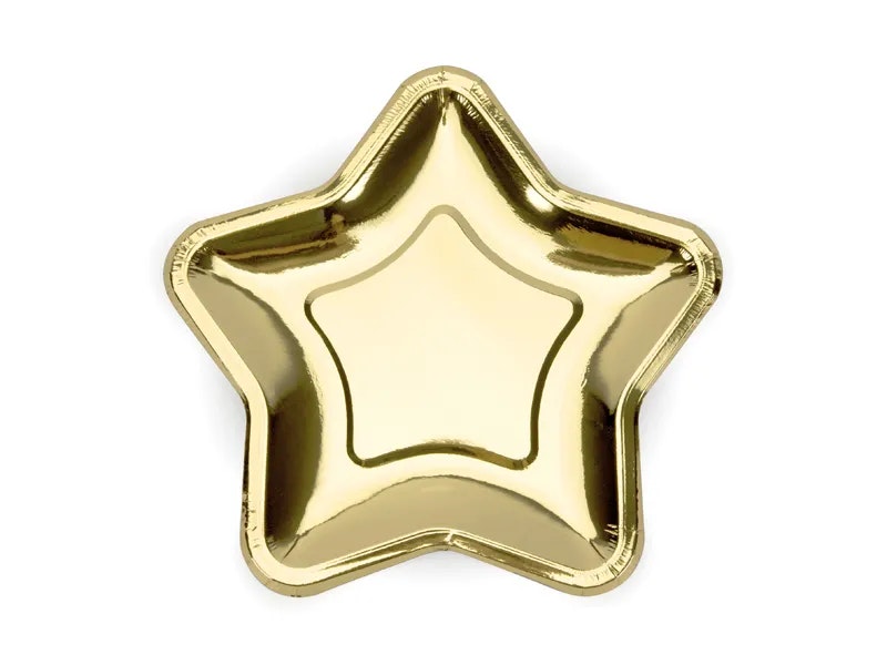 Papperstallrikar Star Guld Metallic 23cm