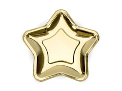 Papperstallrikar Star Guld Metallic 23cm