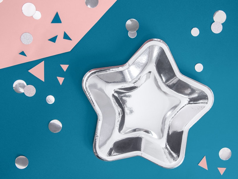 Papperstallrikar Star Silver Metallic 23cm