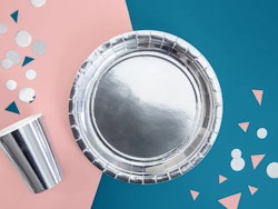 Papperstallrikar Silver Metallic 23cm