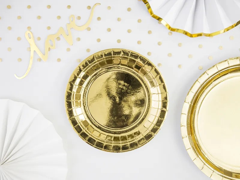 Papperstallrikar Guld Metallic 18cm